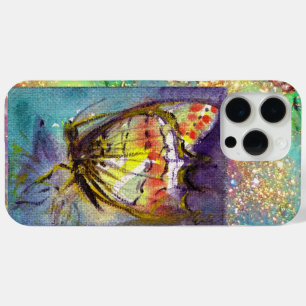 MAGISCHE SCHALTFLÄCHE IN BLAUEN GOLDEN GLITZERN iPhone 15 PRO MAX HÜLLE