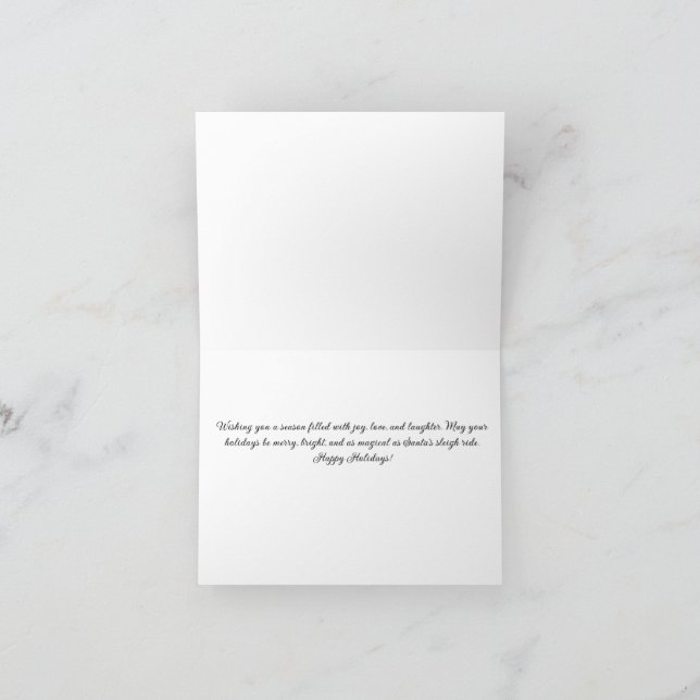 Magische Schlittenfahrt mit schwarzem Weihnachtswa Feiertagskarte (Innenseite)