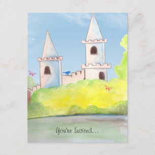 Magische Schlosswatercolor-Party Einladung