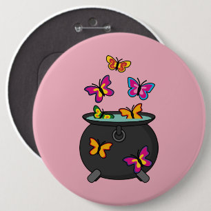 Magische Schmetterlinge aus einem Kessel Button