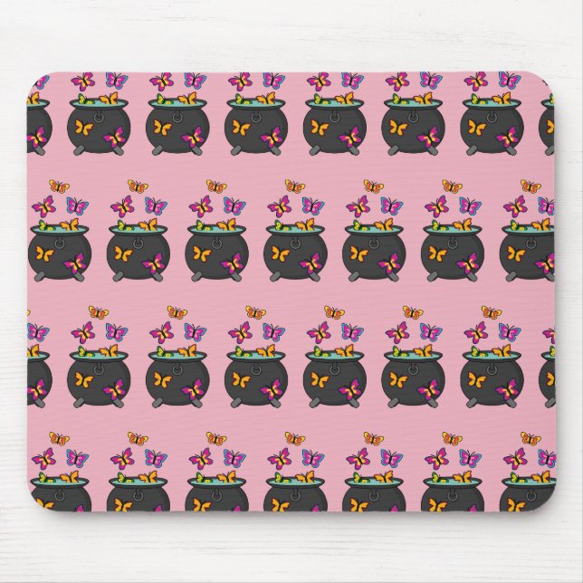 Magische Schmetterlinge aus einem Kessel Mousepad (Vorne)
