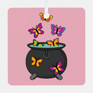 Magische Schmetterlinge aus einem Kessel Ornament Aus Metall