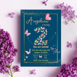 Magische Schmetterlinge niedlich 2. Geburtstag Einladung