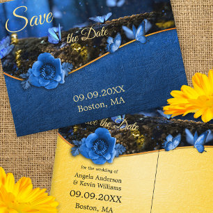 Magische Schmetterlingswälder Save the Date Postka Ankündigungspostkarte