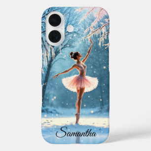Magische Schneefall Ballerina Wintersport Kunst iPhone 16 Hülle