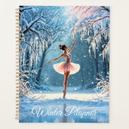 Magische Schneefall Ballerina Wintersport Kunst Planer