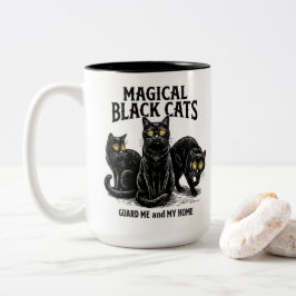 Magische schwarze Katzen Zweifarbige Tasse