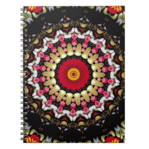 Magische schwarze und rote Mandala Notizblock