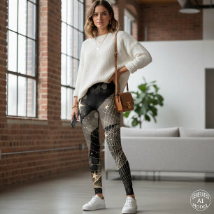 Magische Shiny Gold Stars Stars Stars und Bokeh Li Leggings