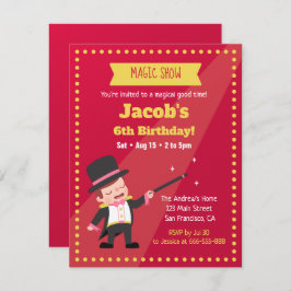Magische Show-Magier-Jungen-Geburtstags-Party Einladung