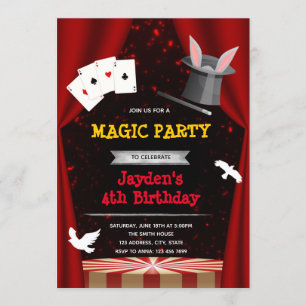 Magische Show-Party Einladung des Jungen