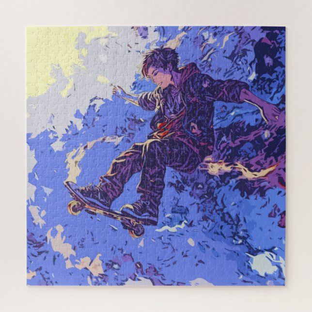 Magische Skateboardfahrt - Skateboarder Puzzle (Vertikal)