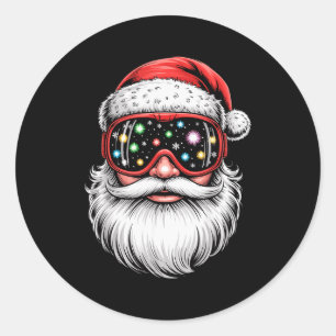 Magische Snowboarden Skibrille Santa Weihnachten  Runder Aufkleber