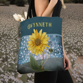 Magische Sonnenblume mit Aquamariner Starry Sky Mo