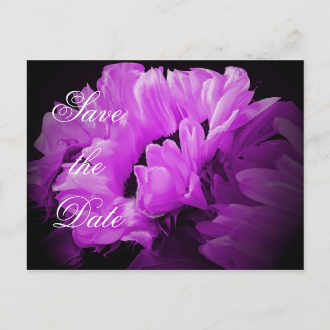 Magische Sonnenblume Save the Date Postkarte (Vorderseite)