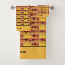 Magische Sonnenuntergänge und Kokospalmen Badhandtuch Set