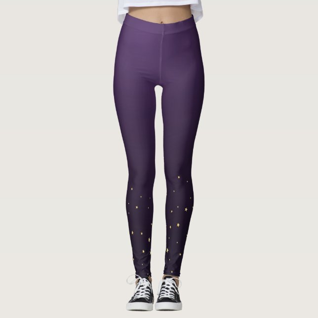 Magische Sterne Nachthimmel Leggings (Vorderseite)