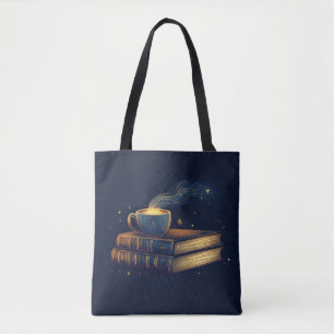 Magische Sterne und Kaffee mit Büchern