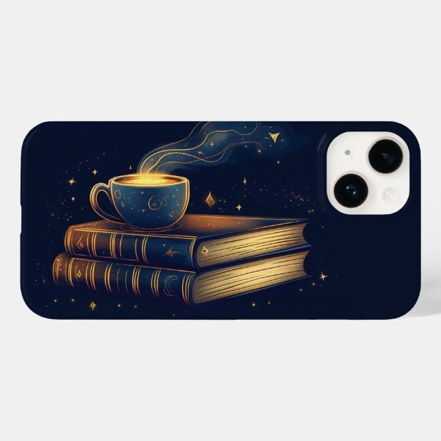 Magische Sterne und Kaffee mit Büchern Case-Mate iPhone Hülle (Rückseite (Horizontal))