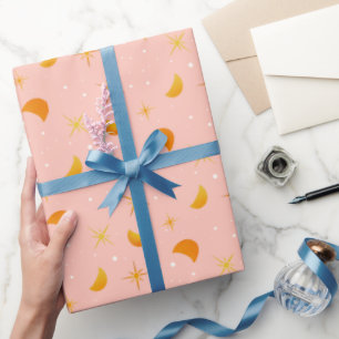 Magische Sterne und Monde   Jolly Soft Pink Geschenkpapier