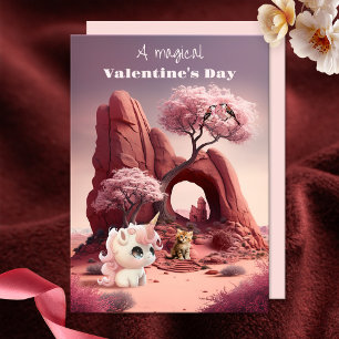 Magische Surreal Unicorn Happy Valentine's Day Car Feiertagskarte