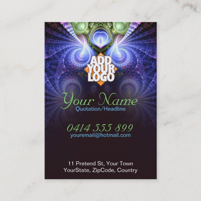 Magische Swirt-Fraktal-Visitenkarte Visitenkarte (Vorderseite)