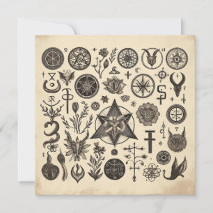 Magische Symbole Antikes Zeichnend Sigils Muster Karte