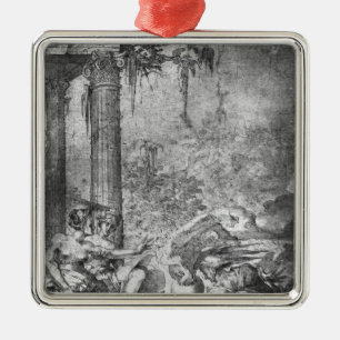 Magische Szene Silbernes Ornament