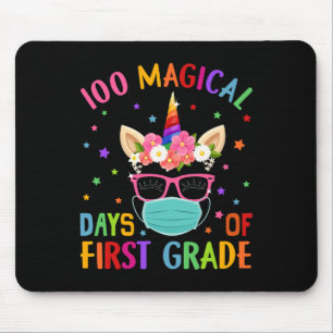Magische Tage der ersten Klasse Schule Einhorn Mas Mousepad