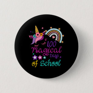 Magische Tage der Regenbogenlehrerin Unicorn Gir Button