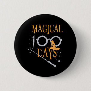 Magische Tage der Schule 100. Tag Lehrer Schüler Button