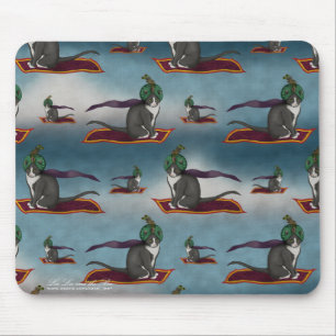 Magische Teppich-Katze, gemustertes mousepad