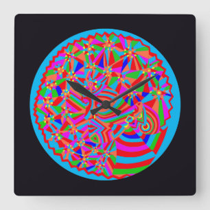 Magische Trance Quadratische Wanduhr