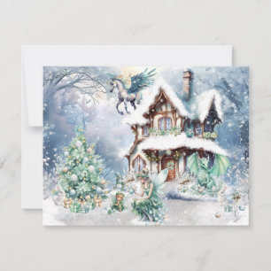 Magische und Whimsikale Weihnachtszucht Feiertagskarte
