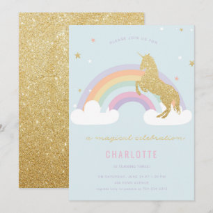MAGISCHE UNICORN-GEBURTSTAGSPARTEEINLADUNG EINLADUNG