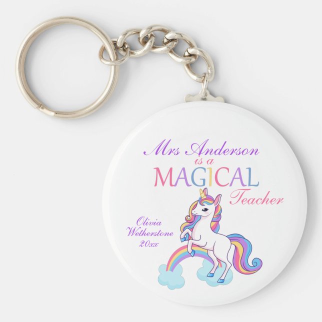Magische Unicorn-Lehrerbewertung Schlüsselanhänger (Vorne)