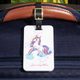 Magische Unicorn-Regenbogen-Personalisiert Gepäckanhänger