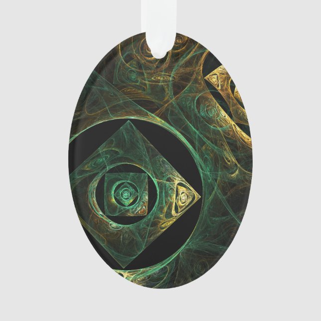 Magische Vibrationen Abstrakt Art Akrylus Oval Ornament (Vorderseite)