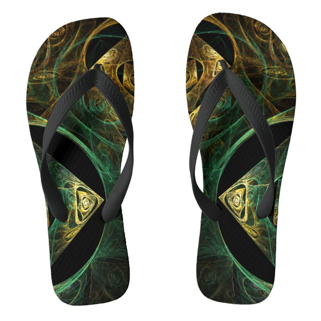 Magische Vibrationen Abstrakt Art Flip Flops (Fußbett)
