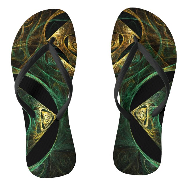 Magische Vibrationen Abstrakt Art Flip Flops (Fußbett)
