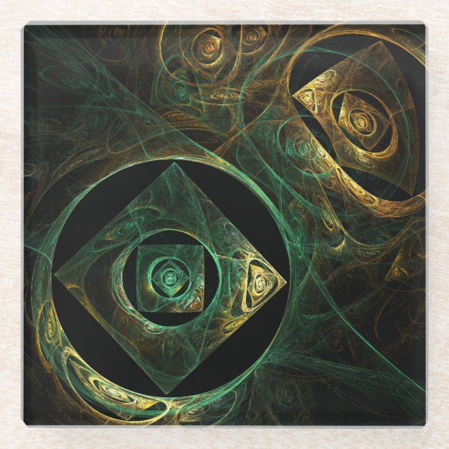 Magische Vibrationen Abstrakt Art Glasuntersetzer (Vorderseite)