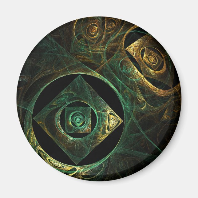 Magische Vibrationen Abstrakt Art Round Magnet (Vorne)
