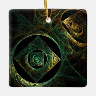 Magische Vibrationen Abstrakt Art Square Ornament