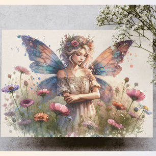 Magische Vintage Bohemische Blume Fairy, Decoupage Seidenpapier