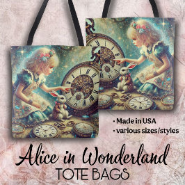 Magische Vintage-Uhren Alice und weißes Kaninchen