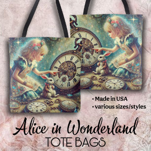 Magische Vintage-Uhren Alice und weißes Kaninchen
