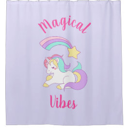 Magische Vögel schlafen Einhorn & Shooting Star Duschvorhang