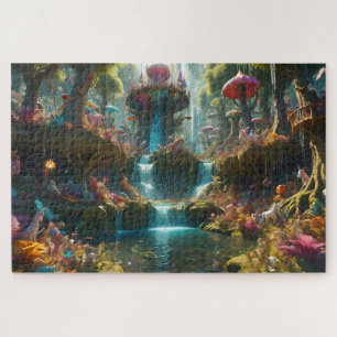 Magische Wasserfall Landschaft Puzzle