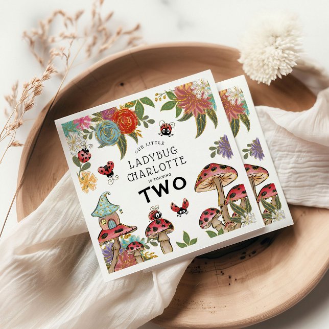 Magische Wasserfarbe Niedlich Ladybug Mädchen Gebu Serviette (Von Creator hochgeladen)