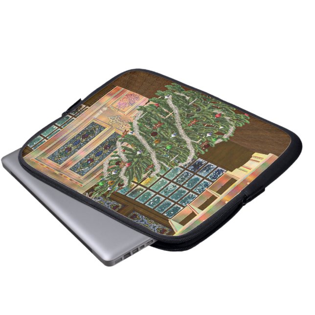 Magische Weihnachten Laptopschutzhülle (Vorne Knopf)